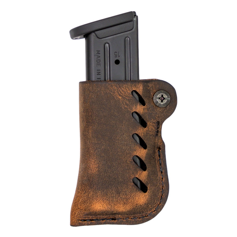 Versacarry Double Stack Leather Magazine Carrier in Brown