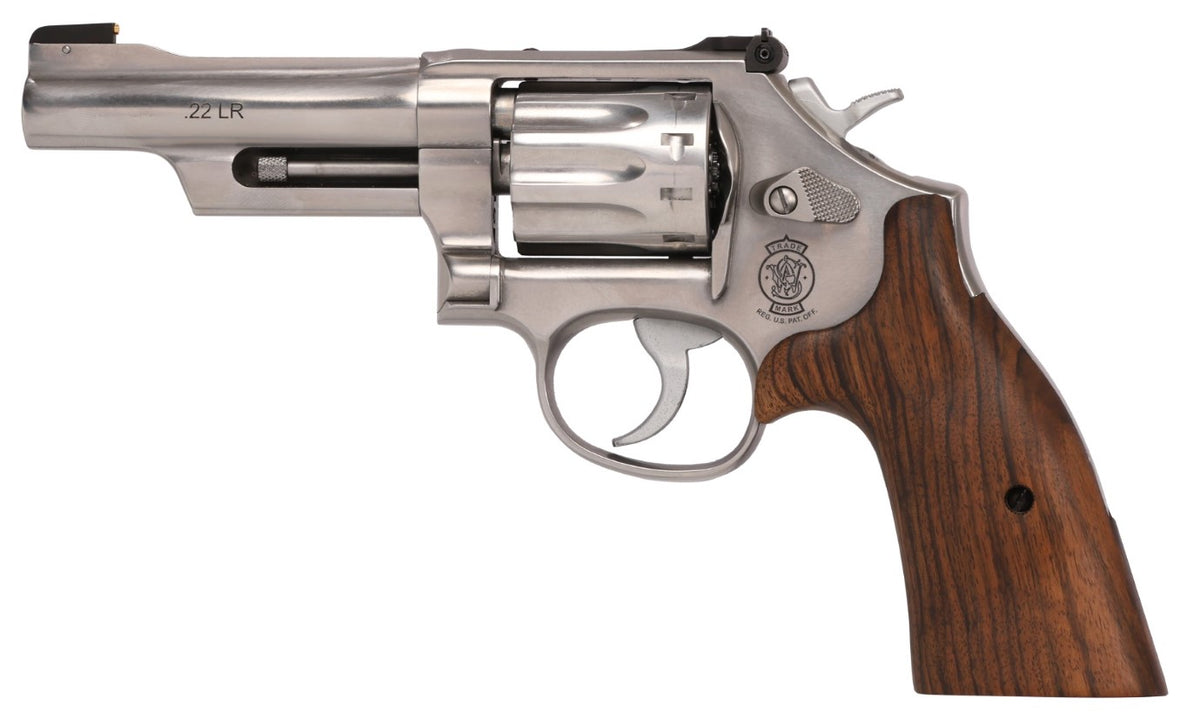 617 MOUNTAIN GUN 22LR 4" SS BEAR HUG GRIPS/GOLD BEAD SIGHT