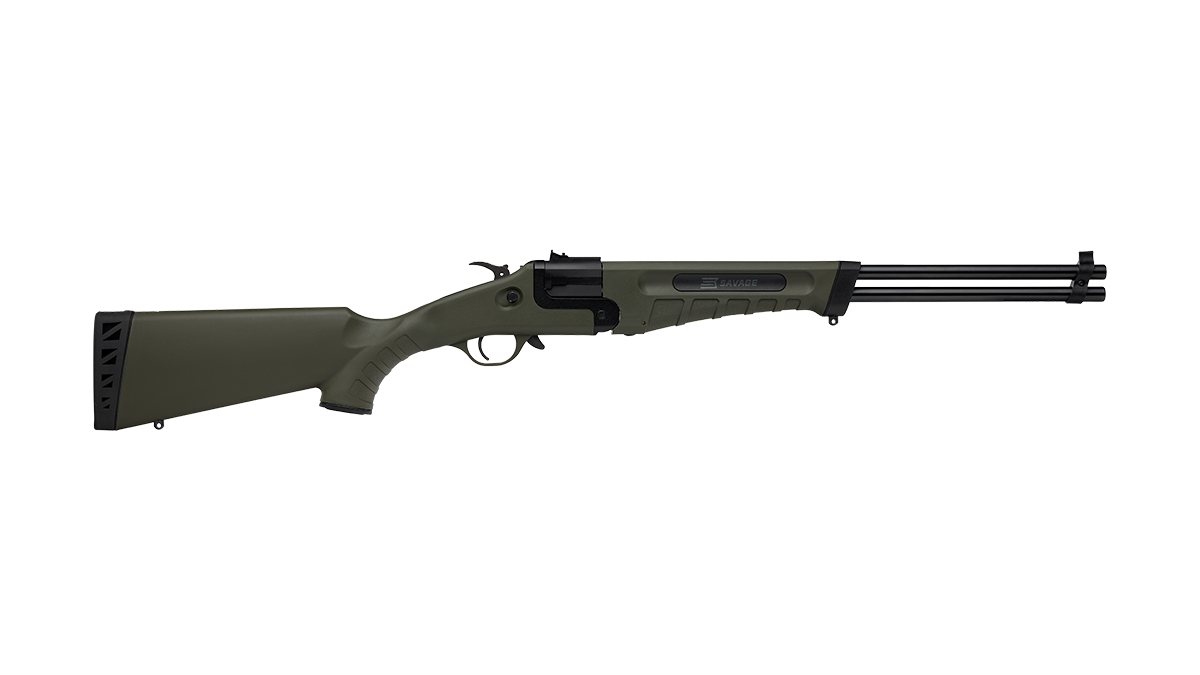 Savage Arms 23002 42 Takedown Full Size 22 LR/410 Gauge 1rd 20" Black Satin Sporter Barrel, Satin Black Carbon Steel Receiver, OD Green Fixed Synthetic Stock, Ambidextrous