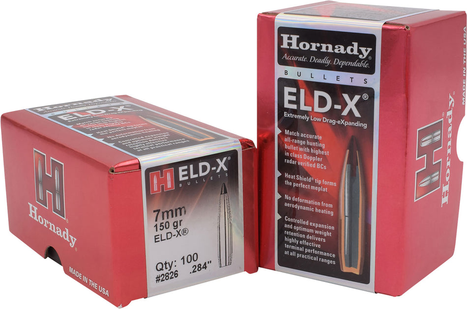 Hornady ELD-X 7mm .284 150gr Expanding Hunting Bullets 100 Count