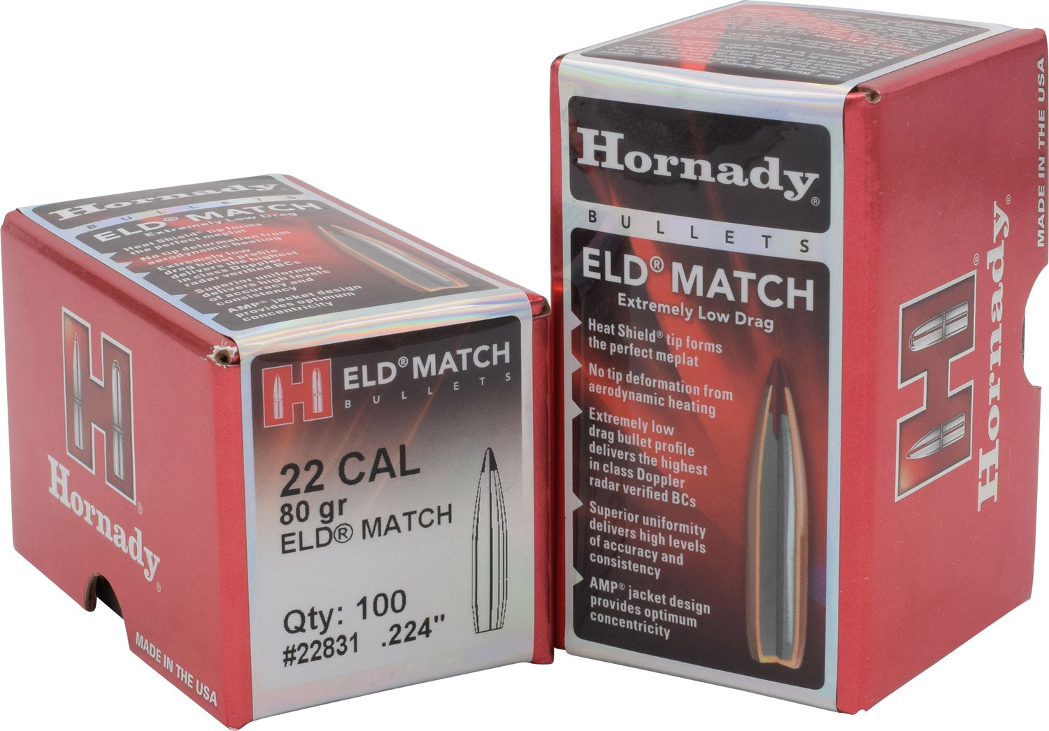 Hornady ELD Match 22 Cal .224 80gr Match Reloading Bullets 100 Count