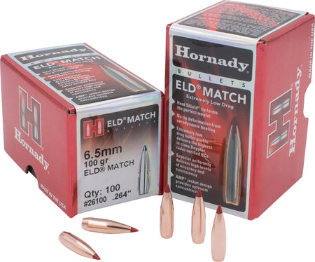 Hornady ELD Match 6.5mm .264 100gr Match Reloading Bullets 100 Count