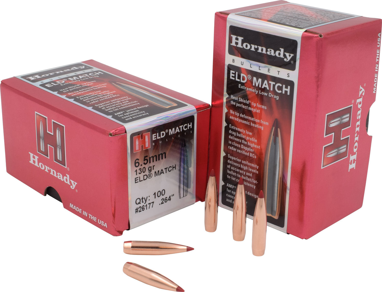 Hornady ELD Match 6.5mm .264 130gr Match Reloading Bullets 100 Count