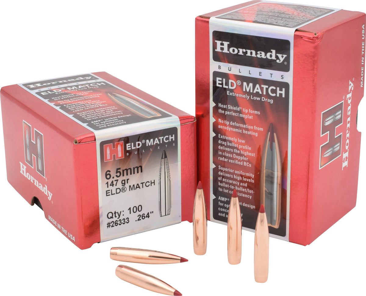 Hornady ELD Match 6.5mm .264 147gr Match Reloading Bullets 100 Count