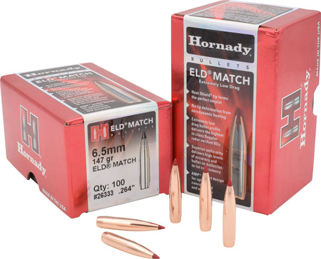 Hornady ELD Match 6.5mm .264 147gr Match Reloading Bullets 100 Count