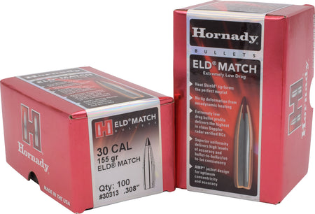 Hornady ELD Match 30 Cal .308 155gr Match Reloading Bullets 100 Count