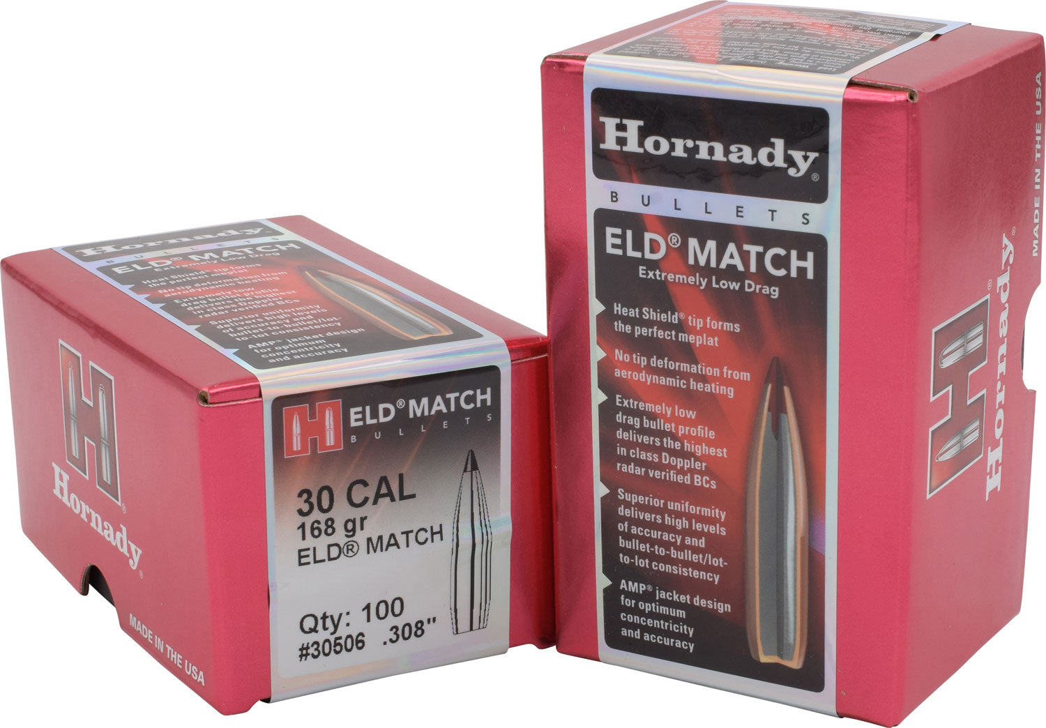 Hornady ELD Match 30 Cal .308 168gr Match Reloading Bullets 100 Count