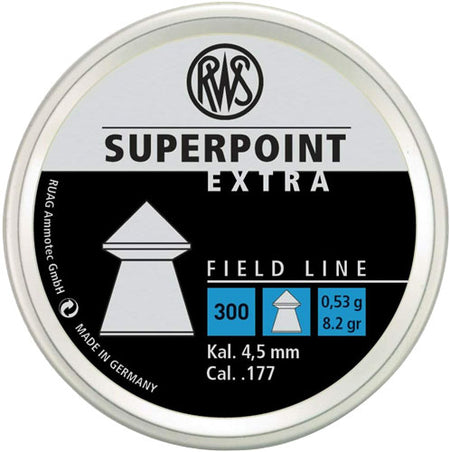 RWS .177 Cal 8.2gr Superpoint Extra Airgun Pellets 300-Pack