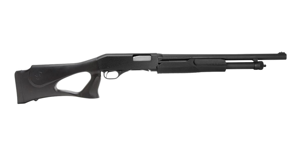 Stevens 23246 320 Security 12 Gauge 3" 5+1 18.50" Matte Black Chrome Lined Barrel, Fixed Thumbhole Stock, Bead Sight
