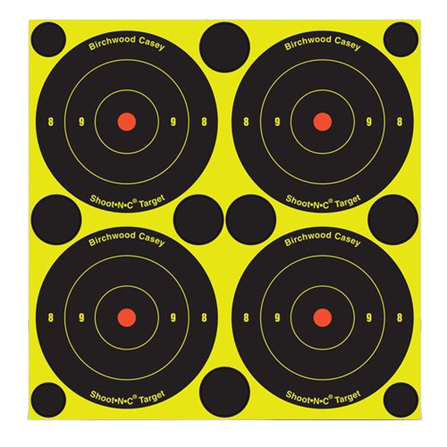 Birchwood Casey 34315 3-Inch Reactive Shoot-N-C Self-Adhesive Paper Bullseye Target 12-Count