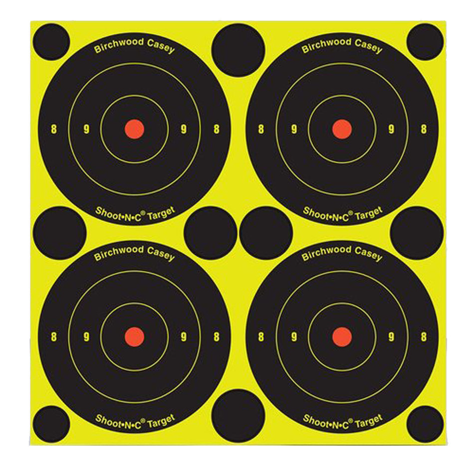 Birchwood Casey 34315 3-Inch Reactive Shoot-N-C Self-Adhesive Paper Bullseye Target 12-Count