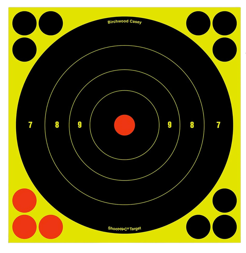 Birchwood Casey 8" Bullseye Shoot-N-C Self-Adhesive Reactive Target 30 Pack