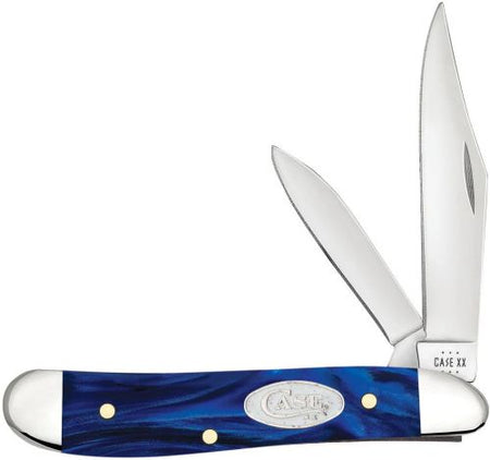 Case Blue Pearl Kirinite Smooth Peanut Traditional Folding Knife