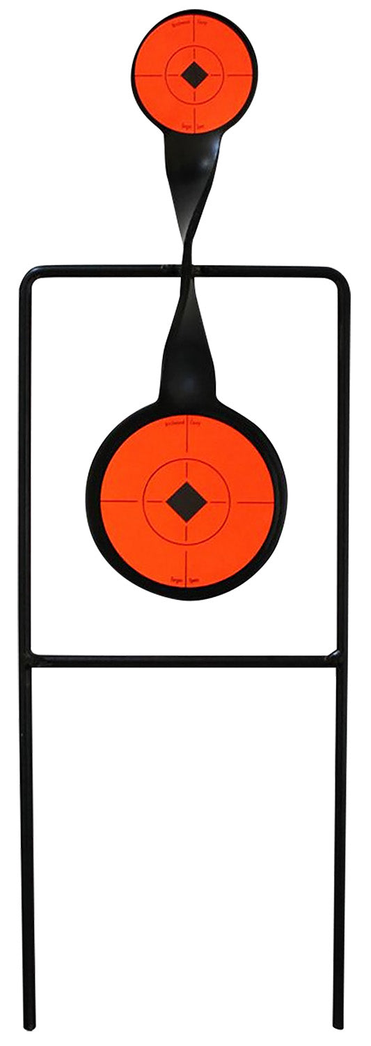 Birchwood Casey 46221 Rimfire Sharpshooter AR500 Steel Spinning Bullseye Target Black/Orange