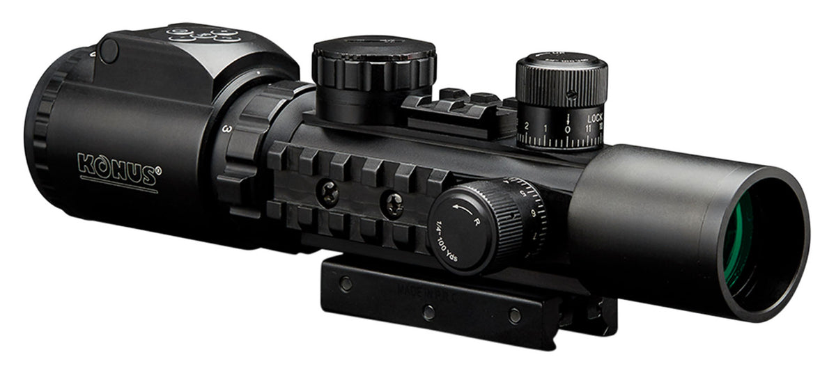 Konus KonusPro AS-34 Matte Black 2-6x28mm 34mm Tube Illuminated Mil-Dot Reticle Tactical Scope 7170