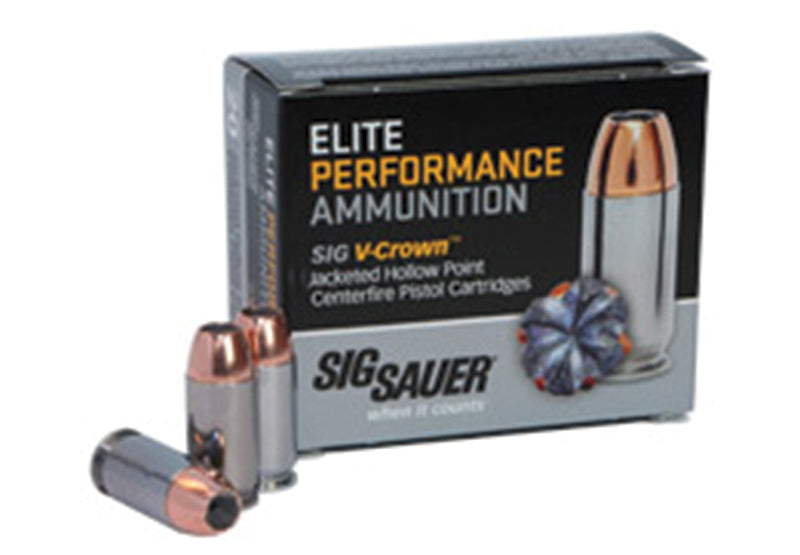 Sig Sauer Elite Performance .45 ACP/Auto 230 grain V Crown Jacketed Hollow Point ammunition
