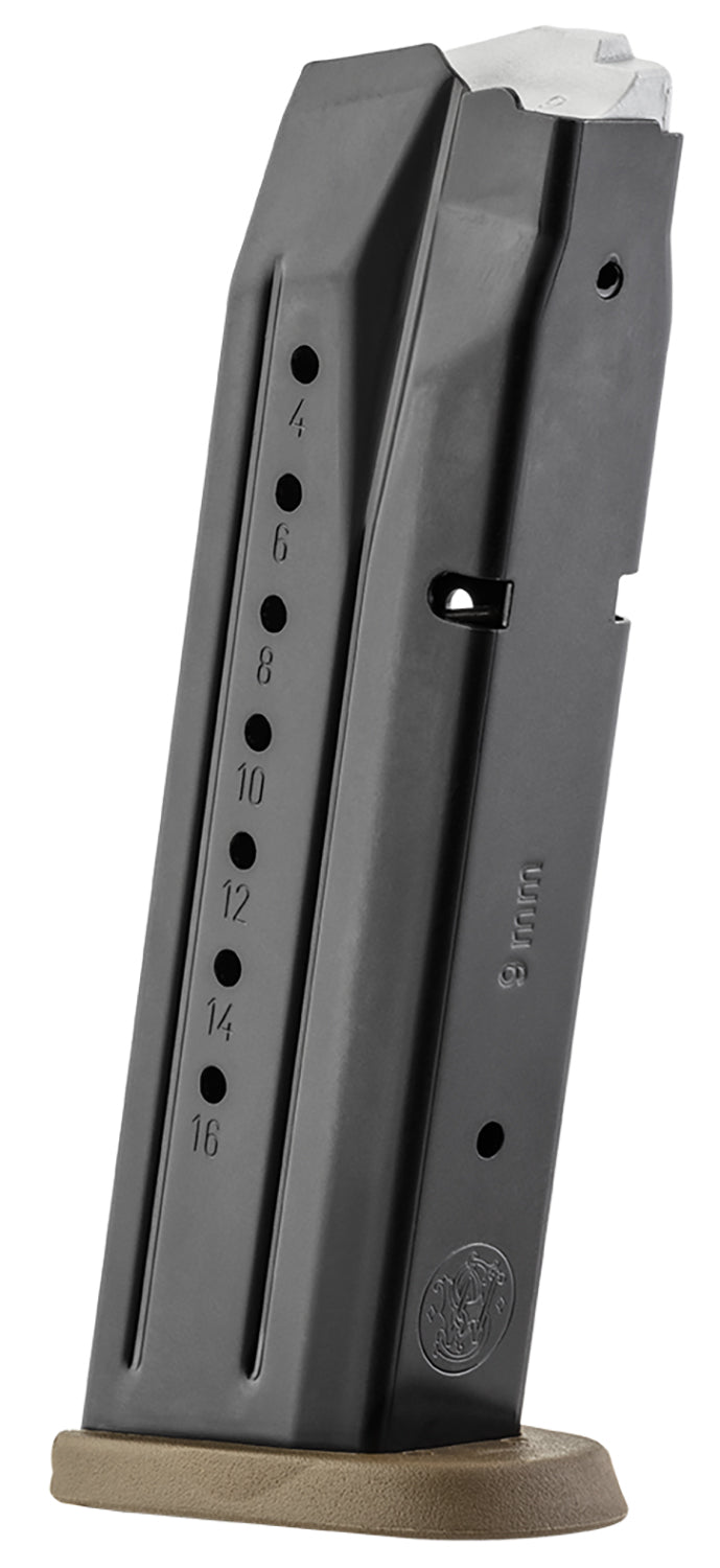 S&W 3007345 M&P 17-Round 9mm Luger Steel Magazine with Brown Baseplate