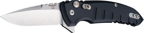 Hogue X1 Microflip 2.75" Folding Drop Point Blade Matte Black Aluminum Frame