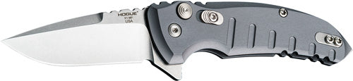 Hogue X1 Microflip 2.75" Folding Drop Point Blade Matte Grey Aluminum Frame