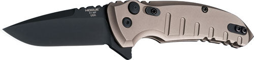Hogue X1 Microflip 2.75" Folding Black Drop Point Blade FDE Aluminum Frame