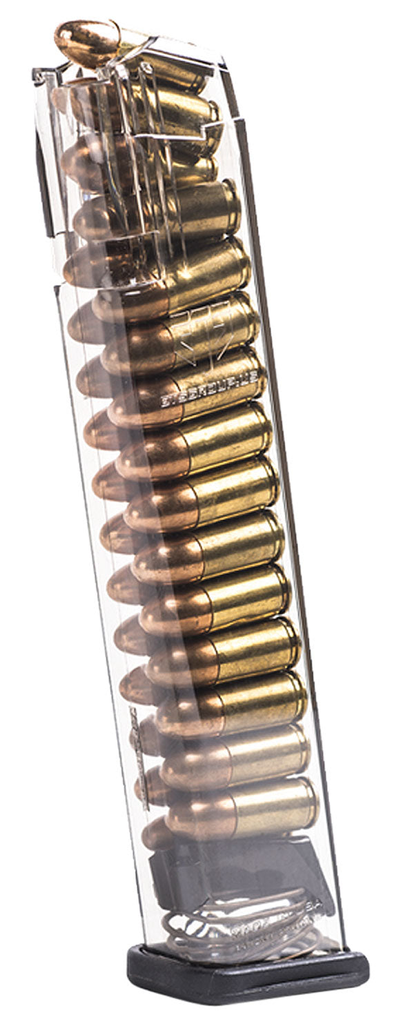 ETS Group Glock 17/18/19/19X/26/34/45 Gen1-5 9mm 27 Round Extended Clear Handgun Magazine