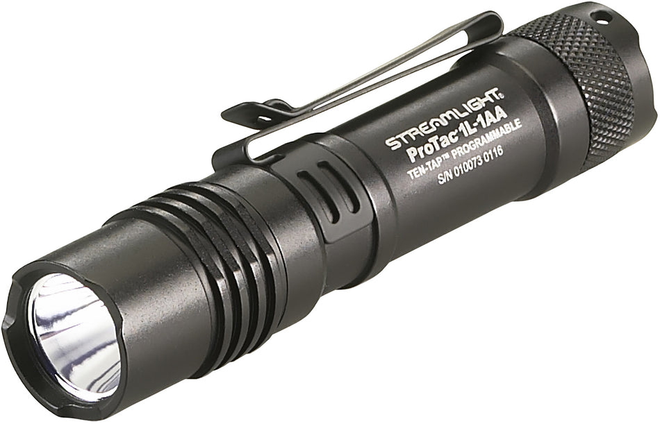 Streamlight ProTac 1L-1AA Dual-Fuel Tactical Flashlight Black Anodized 350 Lumens White C4 LED