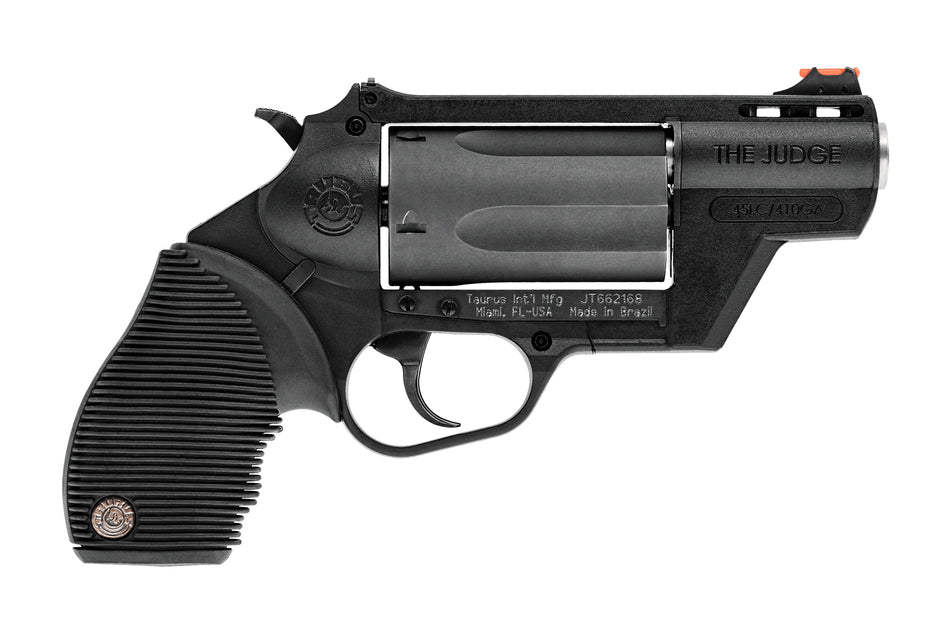 Taurus 2441021PFS Judge Public Defender 45 Colt (LC) Caliber or 2.50" 410 Gauge 5 Shot 2" Black Finish Barrel, Matte Black Oxide Finish Cylinder, Black Finish Polymer Frame & Black Rubber Grip