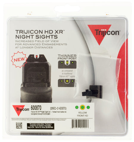 Trijicon HD XR Night Sights for Springfield Armory XD/XD-M/XD Mod.2 Green Tritium Yellow Outline Front