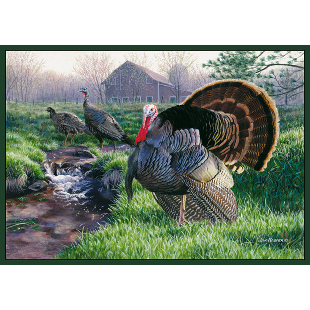 Custom Wild Turkey Printed Nylon Rug with Non-Skid Backing 37x52