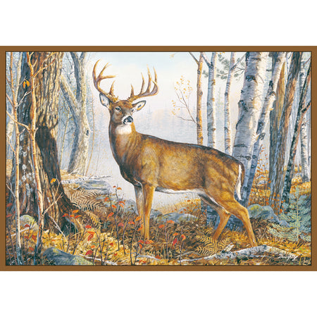 Custom Whitetail Buck Printed Nylon Rug with Non-Skid Backing 37x52