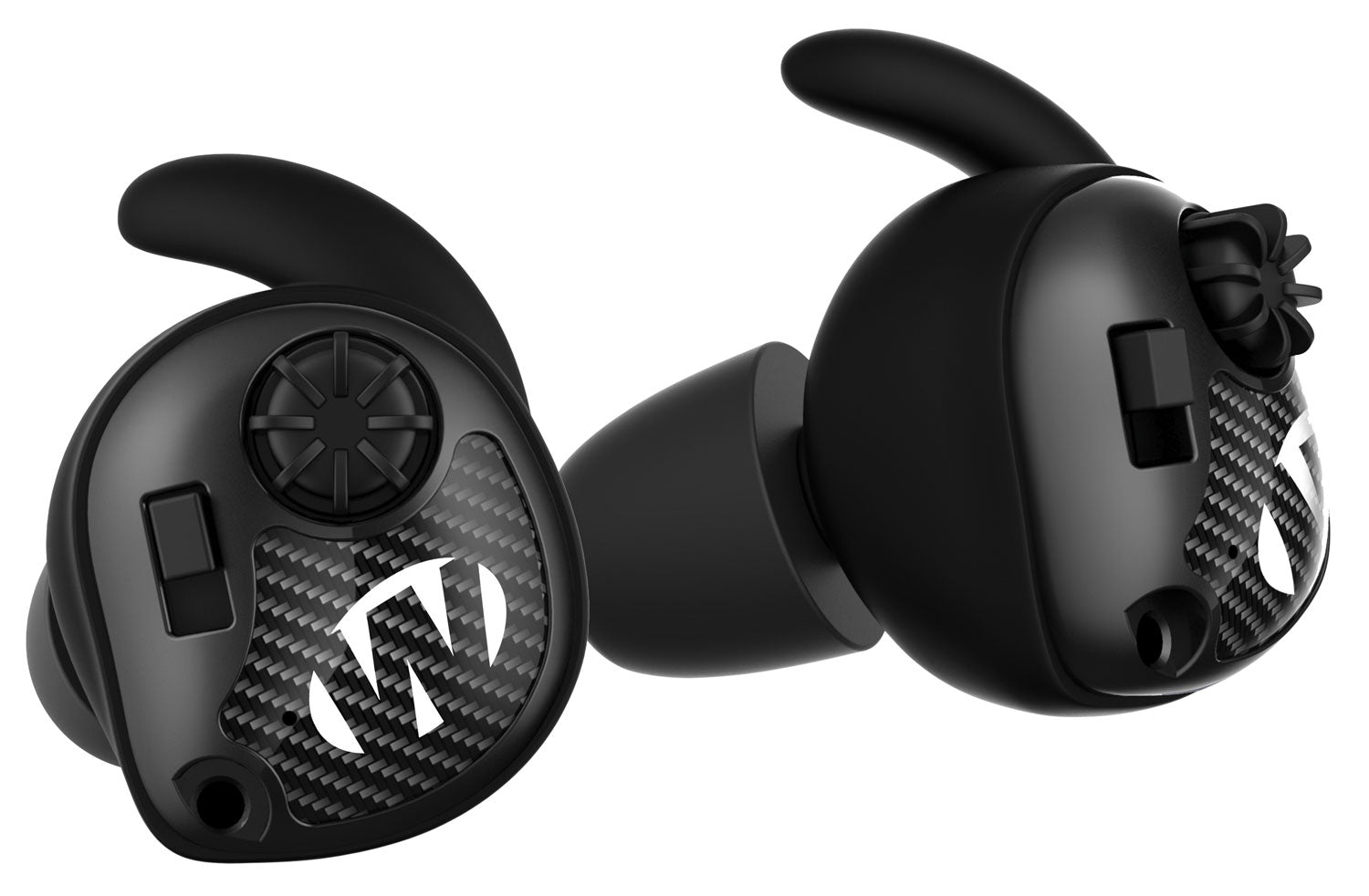 Walker's Silencer Electronic In-Ear Ear Buds 25 dB Matte Black with Carbon Fiber