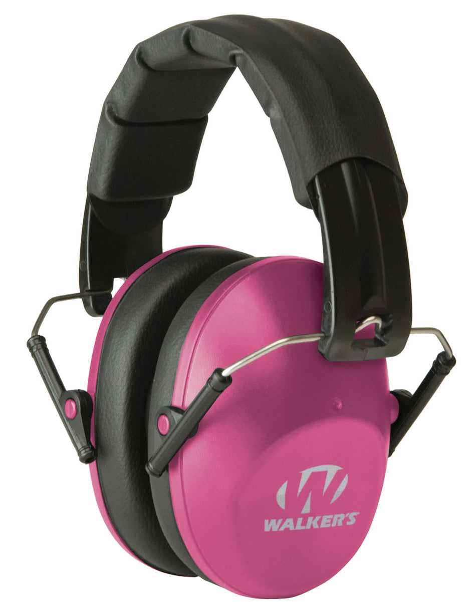 Walker's Pro Low Profile Passive Shooting Muff 22 dB NRR Pink/Black Polymer