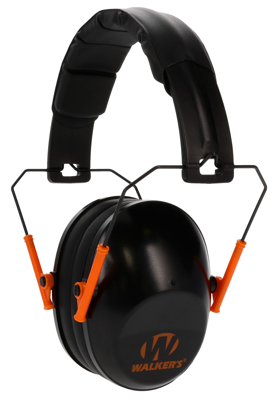 Walker's Pro Low Profile Passive Shooting Muff 22 dB Black Orange Accent Polymer