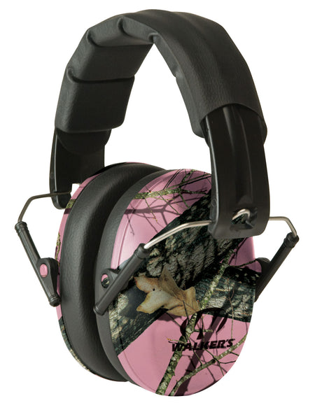 Walker's Pro Low Profile Passive Shooting Muff 22 dB Mossy Oak Pink Camo Polymer