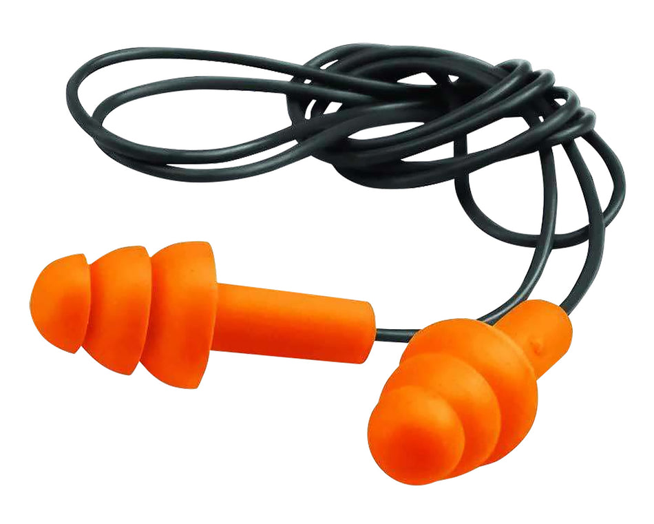 Walker's Corded Foam Ear Plugs 25 dB In-Ear Orange/Black 23in Cord and Case 2-Pack