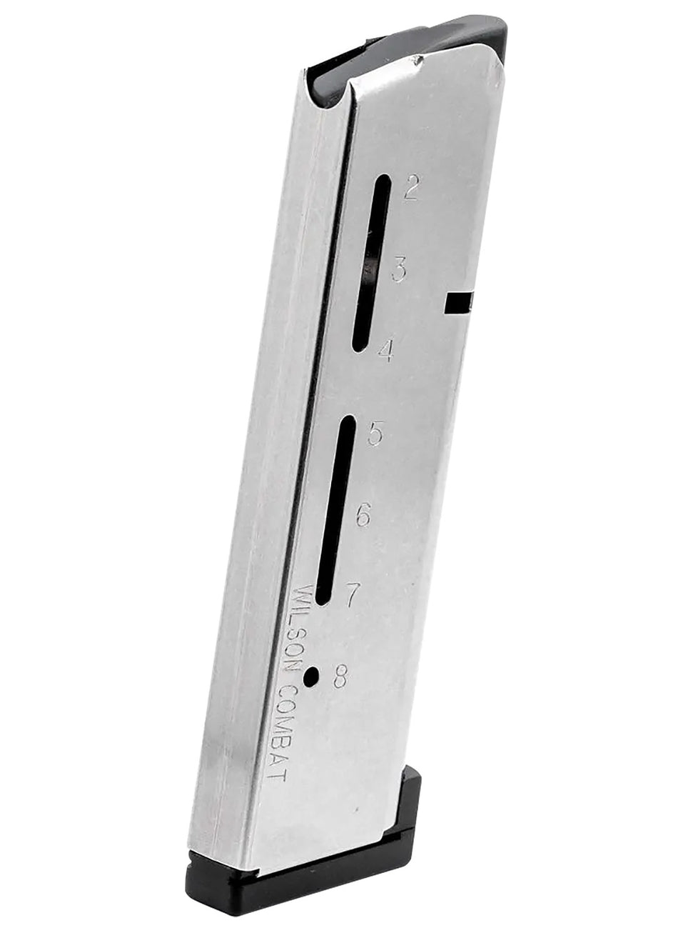 Wilson Combat ETM Stainless 8rd .45 ACP+P Wilson Combat 1911 Magazine Aluminum Baseplate