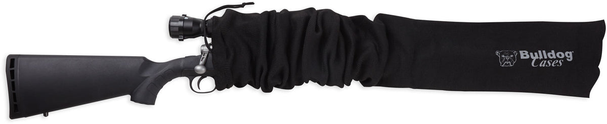 Bulldog BD152 Oversized Scoped Rifle Gun Sock 52" Black Soft Knit Moisture-Resistant Cover