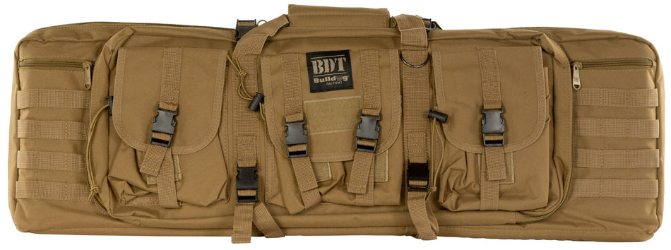 Bulldog BDT4037T Tactical Single Tan Nylon Rifle Case with Lockable Zippers and Quilted Lining