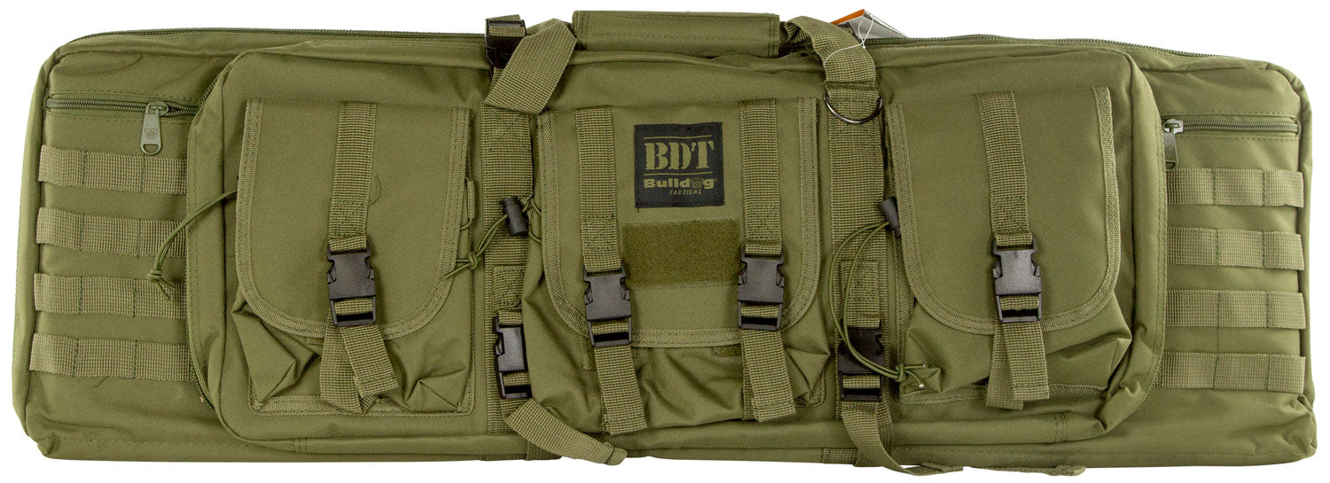 Bulldog BDT4037G BDT Single Tactical Rifle Case Green Nylon with High-Vis Pockets and Lockable Zippers