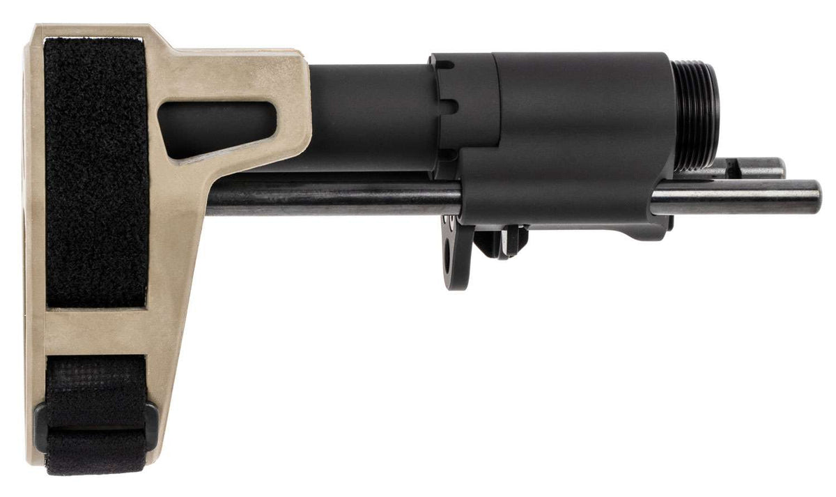 SB Tactical SB PDW 3-Position Adjustable Pistol Brace FDE with Black Housing for AR-15