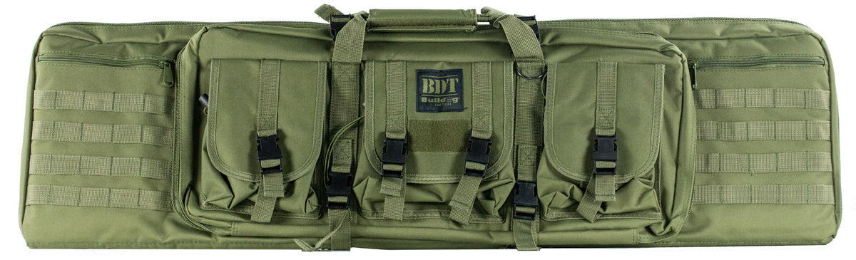 Bulldog BDT4043G Tactical Single 43" Green Nylon Rifle Case with Lockable Zippers and Quilted Lining