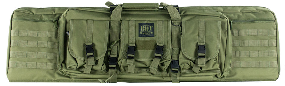 Bulldog BDT4043G Tactical Single 43" Green Nylon Rifle Case with Lockable Zippers and Quilted Lining