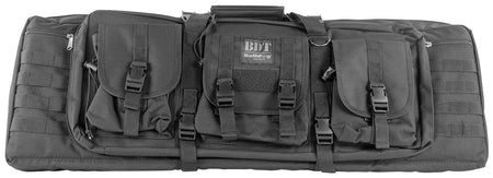 Bulldog BDT6037B BDT Double Tactical Rifle Case Black Nylon, Holds 2 Rifles with High-Vis Pockets