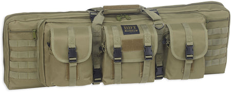Bulldog BDT6043G BDT Double Tactical Rifle Case 43" Green Nylon with High-Vis Pockets and Lockable Zippers