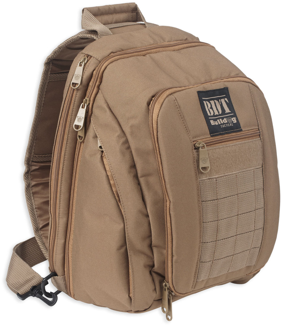 Bulldog BDT408T Tactical Sling Bag Small Tan Nylon Padded Shoulder