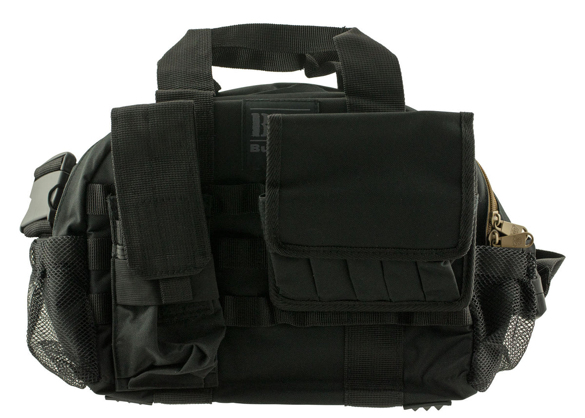 Bulldog BDT940B BDT Tactical Black Range Bag with Colorized Zipper, MOLLE Pouches and Shell Casing Bags