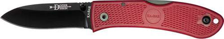 Ka-Bar Dozier Hunter Pocket Knife 3" Drop Point Blade Red G10 Grips 7.25" OAL