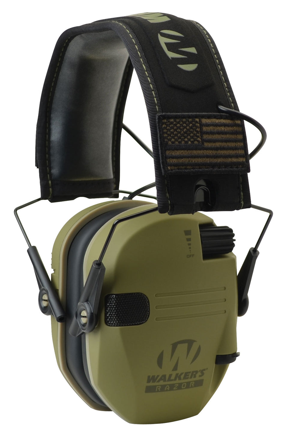 Walker's Razor Patriot Slim Muff 23 dB NRR OD Green Electronic Hearing Protection