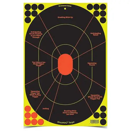 Shoot-N-C Self-Adhesive Handgun Trainer Targets 12x18" 100-Count