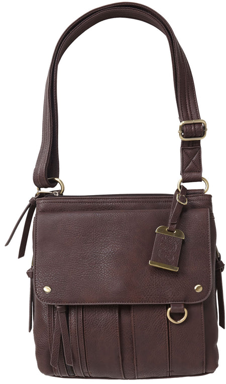 Bulldog BDP035 Ambidextrous Brown Leather Cross Body Purse with Integrated Holster Small Pistols